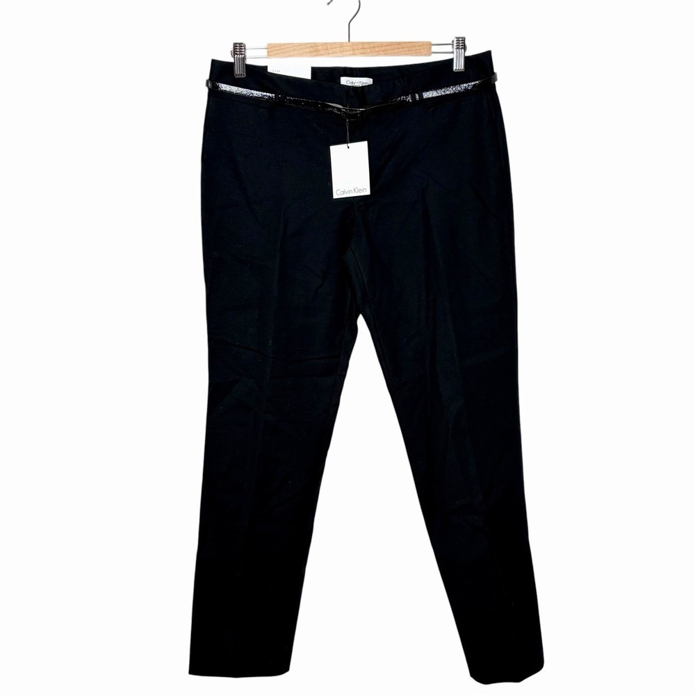 Calvin Klein Body Fit Skinny Dress Pants Black Womens Size 10 Mid Rise Stretch